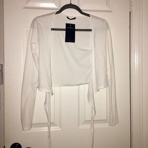 Brandy Melville white wrap top, new with tags